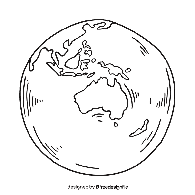 World Earth black and white clipart