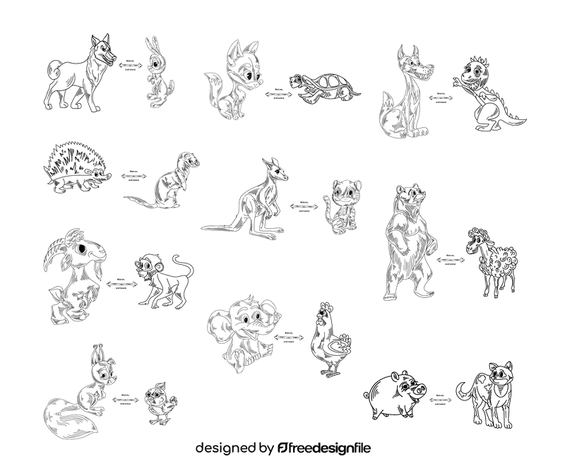 Social distancing black and white vector