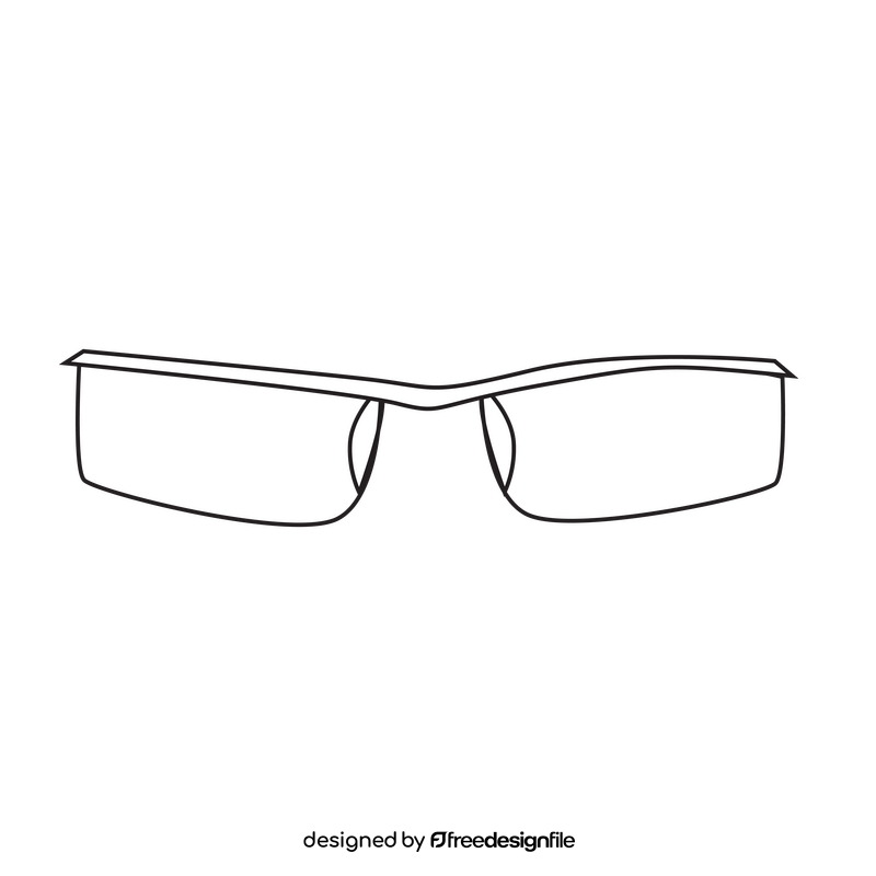 Policeman eyeglasses drawing black and white clipart