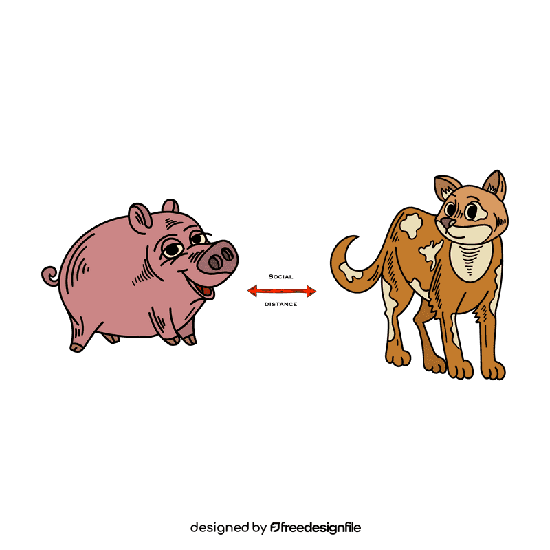 Social distancing clipart