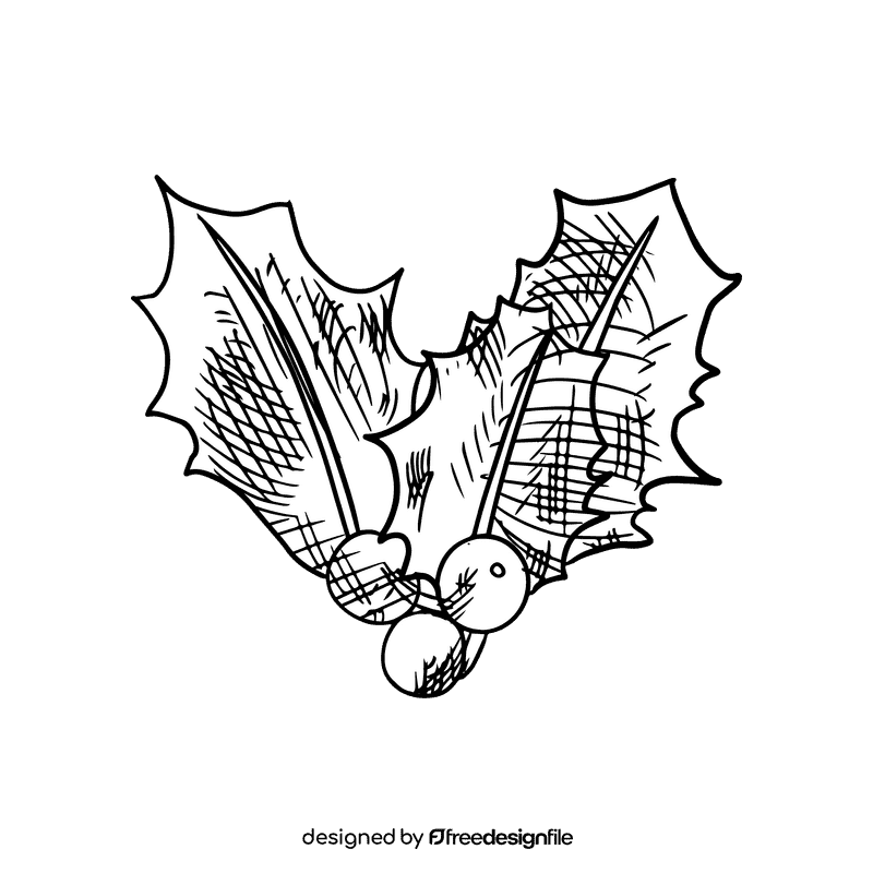 Poinsettia black and white clipart