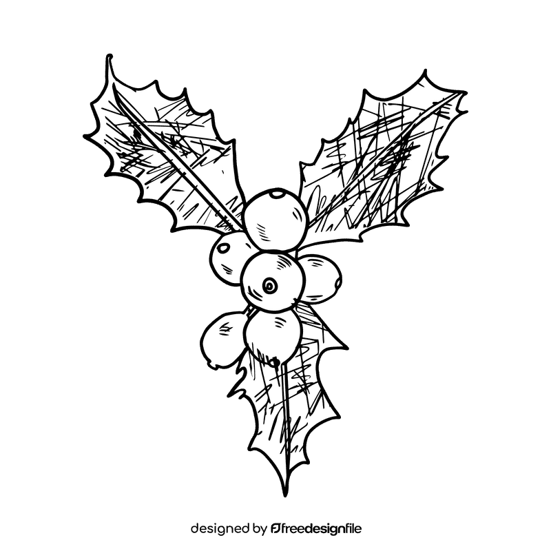 Poinsettia black and white clipart