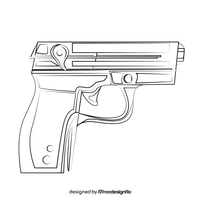 Gun drawing black and white clipart
