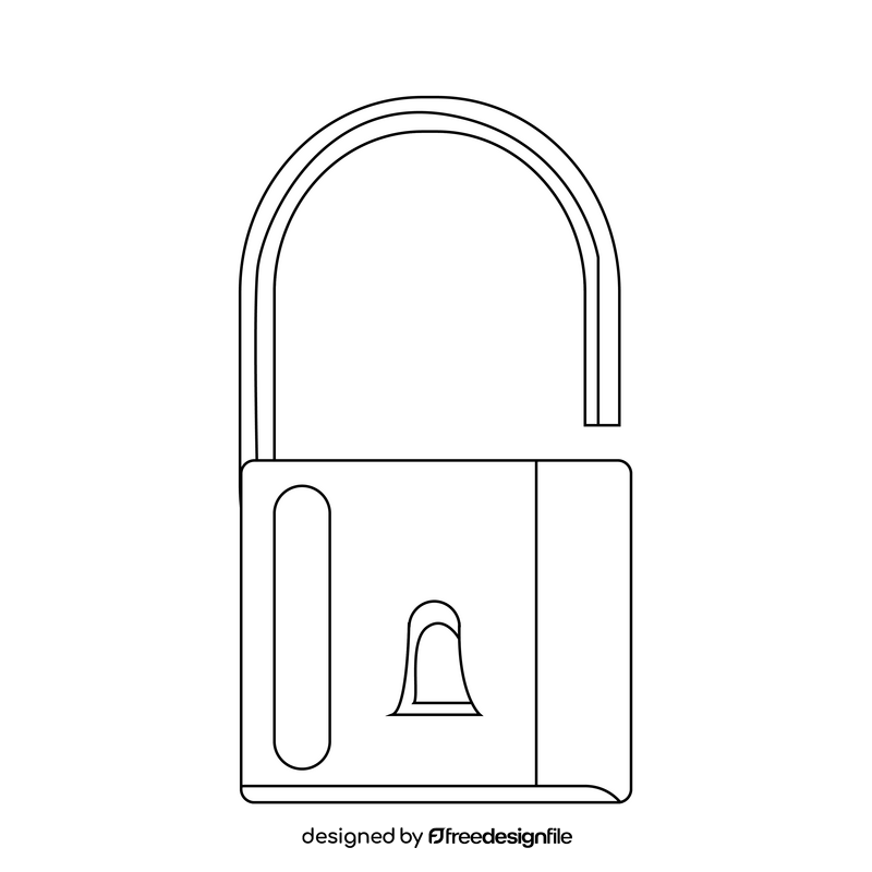Padlock drawing black and white clipart