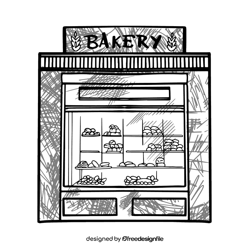 Grocery store Bakery black and white clipart