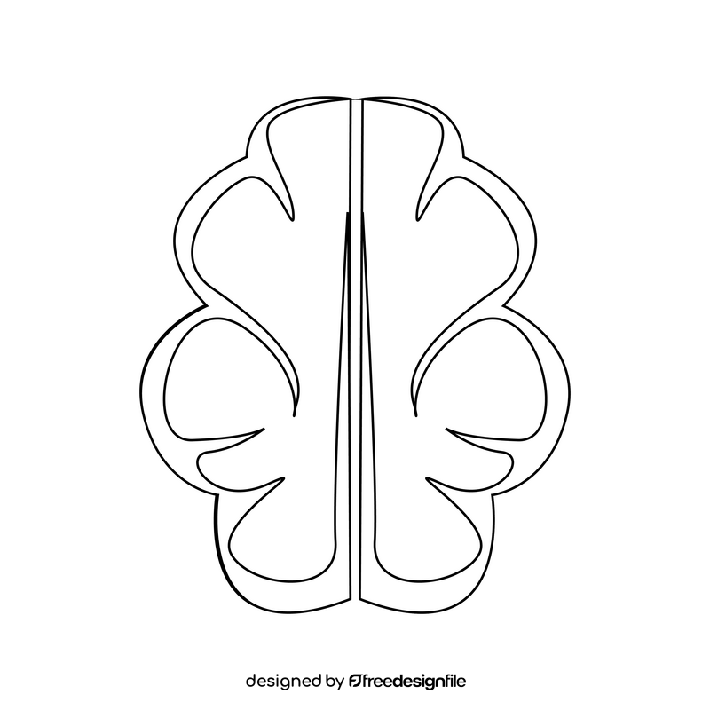 Brain drawing black and white clipart