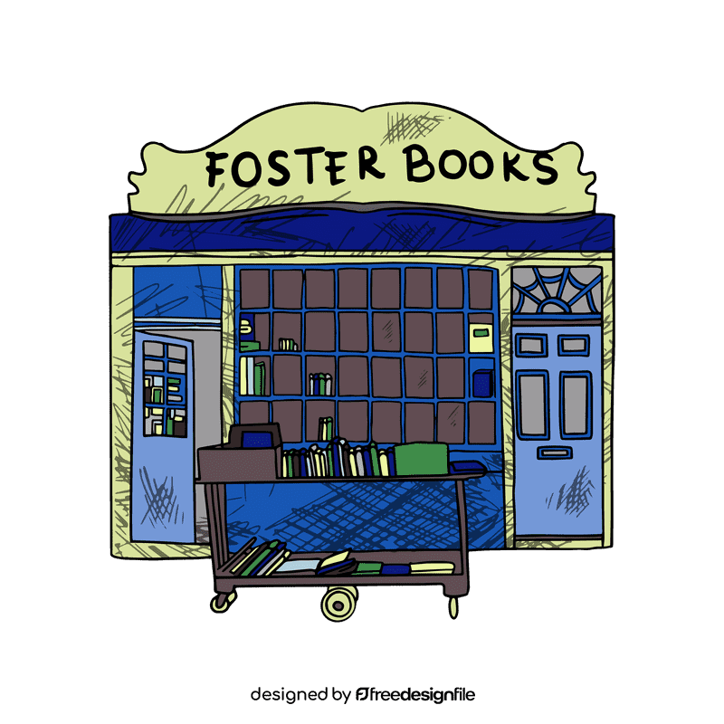 Grocery store Foster books clipart