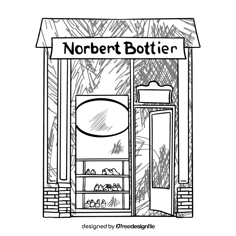 Grocery store Norbert bottier black and white clipart