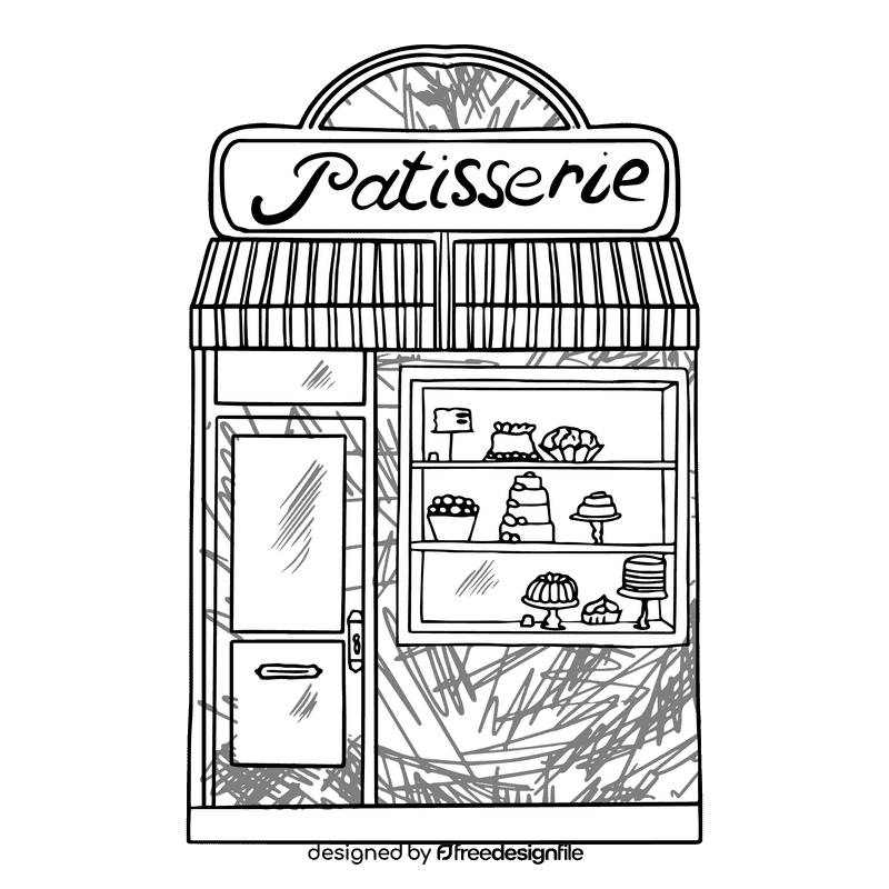 Grocery store Patisserie black and white clipart
