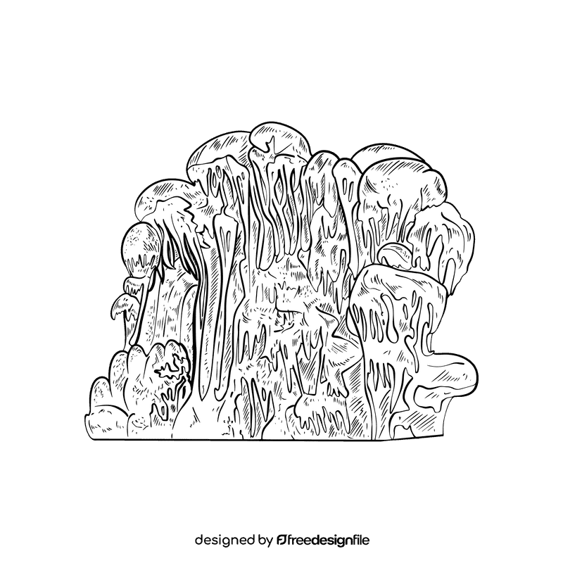 Cave black and white clipart