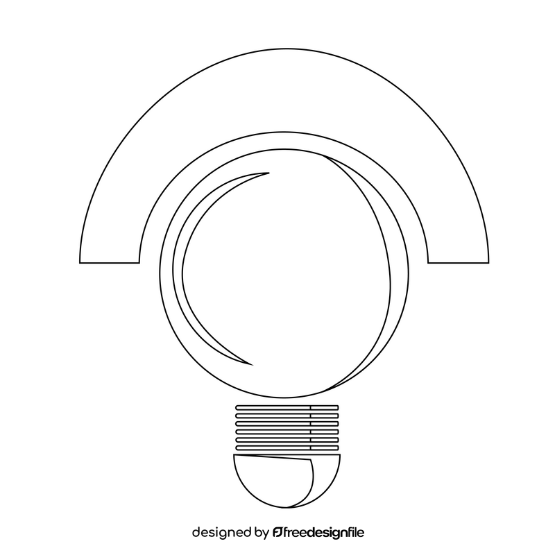 Idea bulb drawing black and white clipart