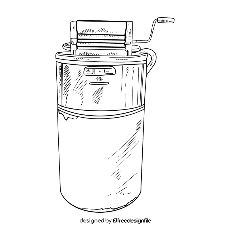Washing machine black and white clipart