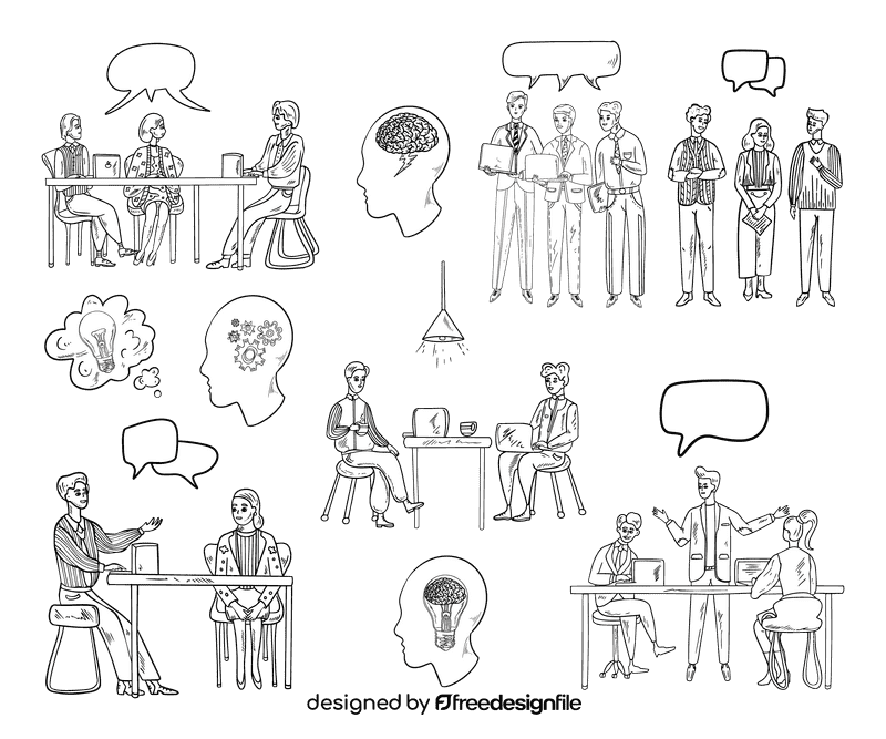 Brainstorm black and white vector
