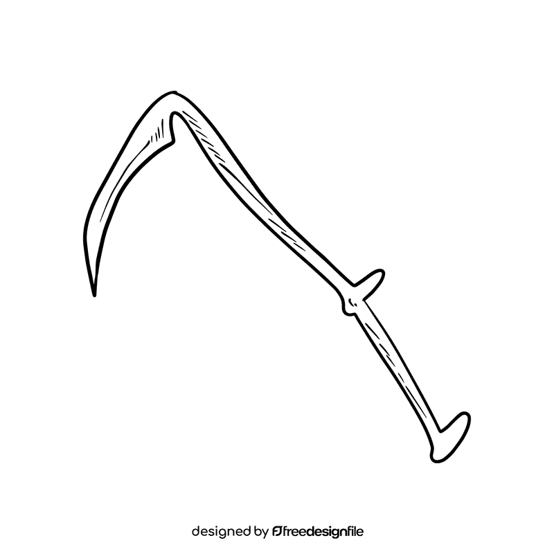 Scythe black and white clipart