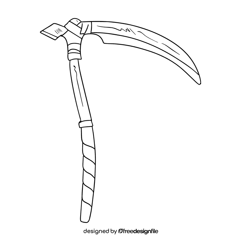 Scythe black and white clipart
