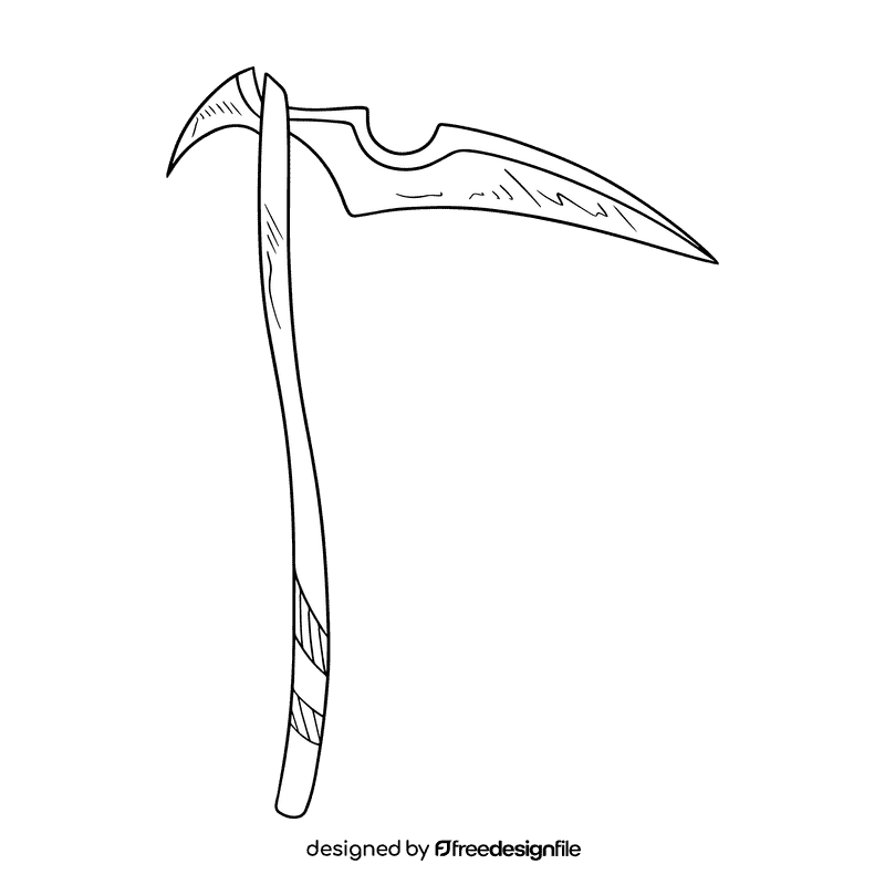 Scythe black and white clipart