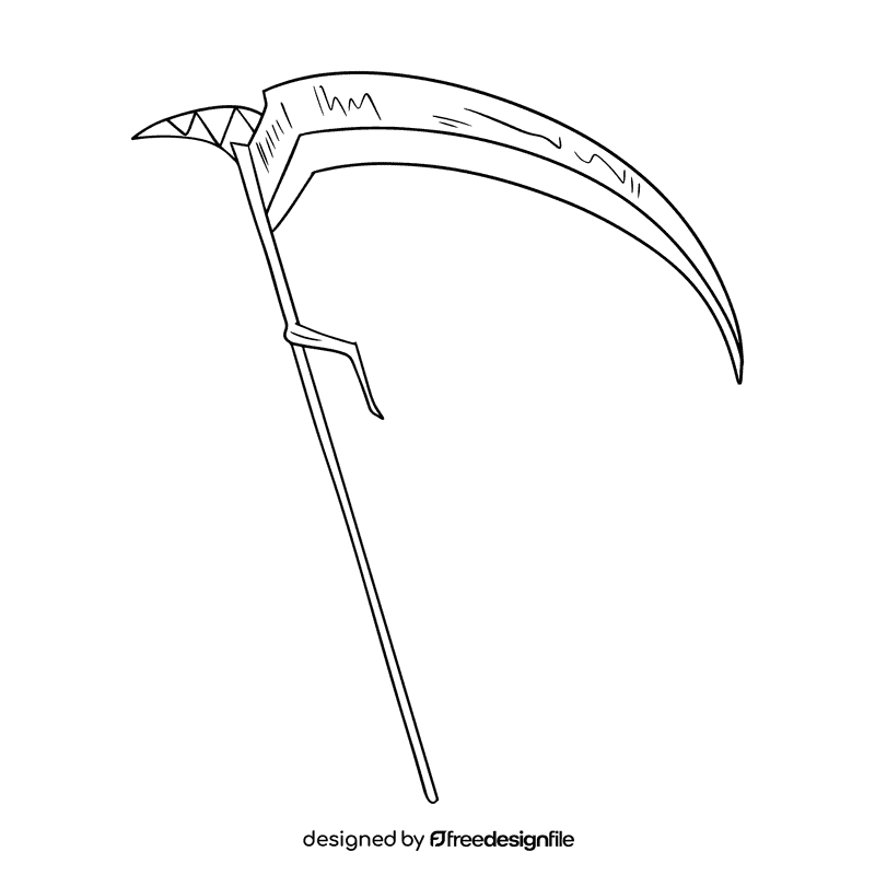 Scythe black and white clipart