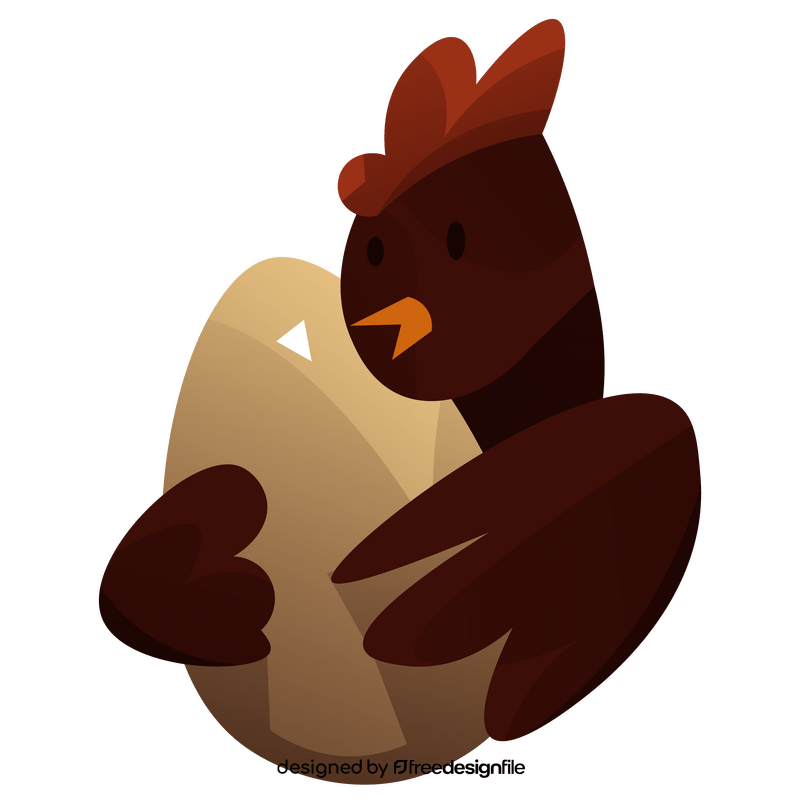Hen with egg clipart