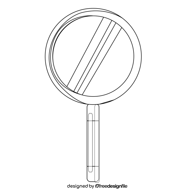 Magnifying glass drawing black and white clipart