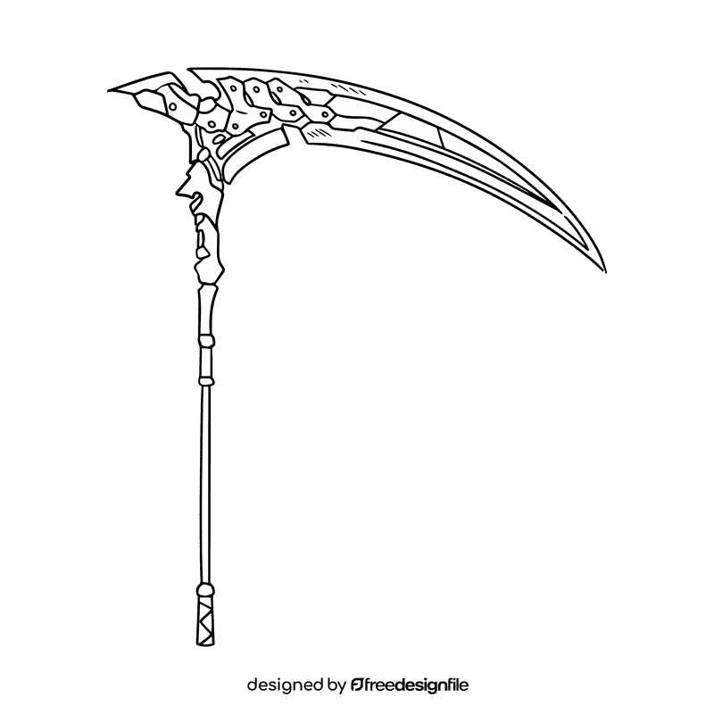 Scythe black and white clipart