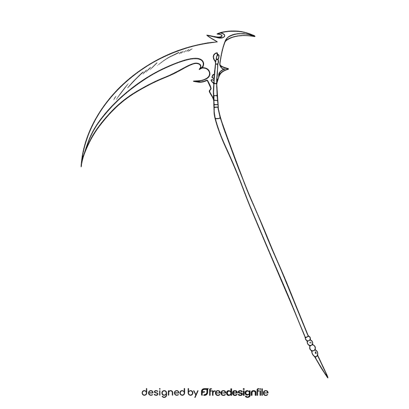Scythe black and white clipart
