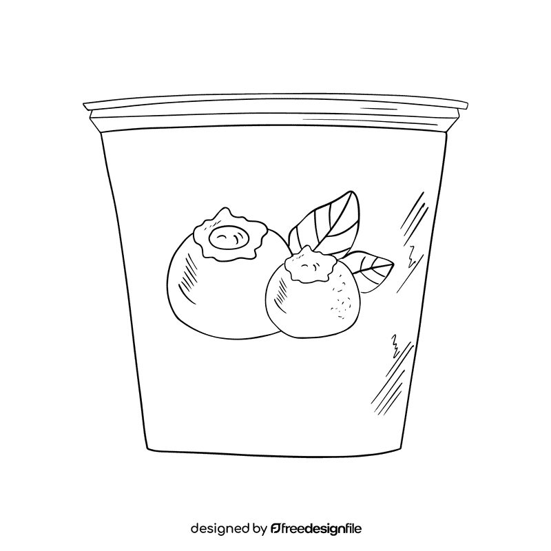 Yogurt black and white clipart