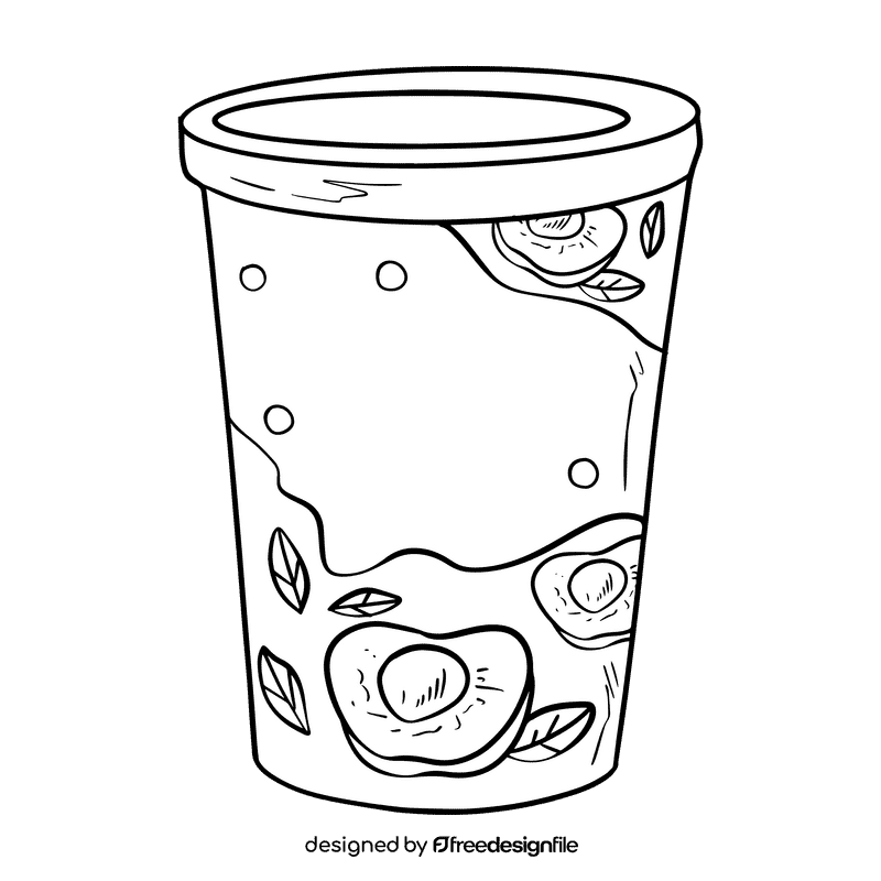 Yogurt black and white clipart