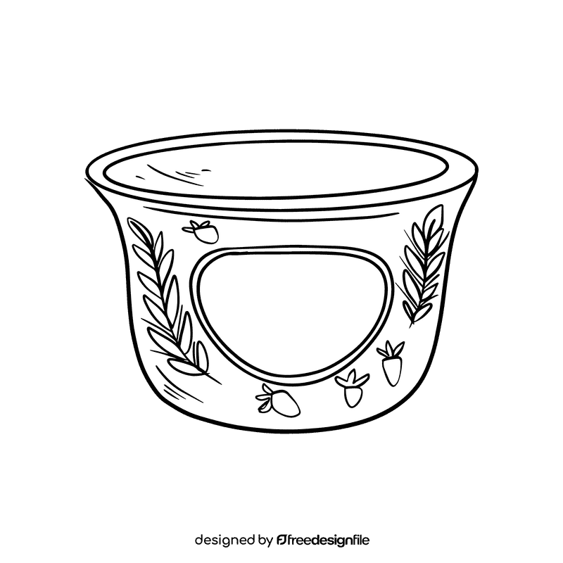Yogurt black and white clipart