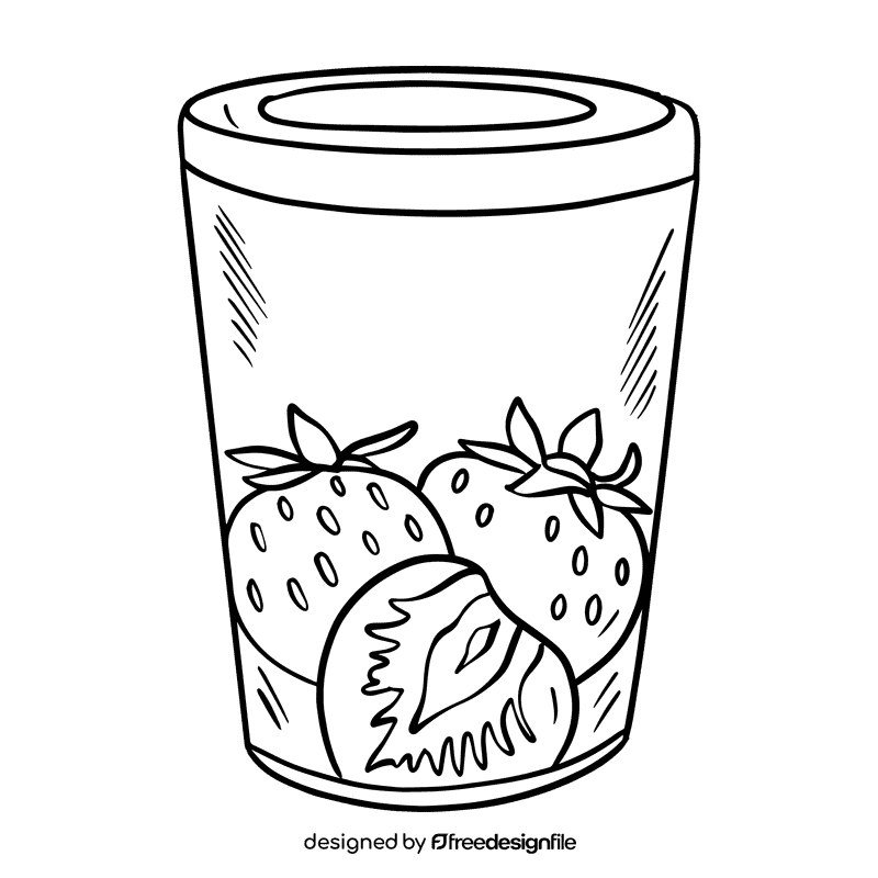 Yogurt black and white clipart