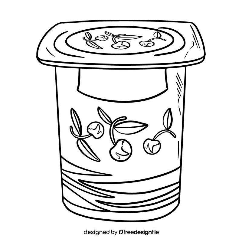 Yogurt black and white clipart