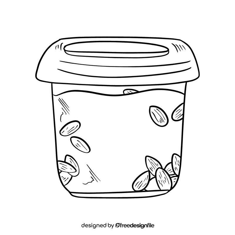 Yogurt black and white clipart