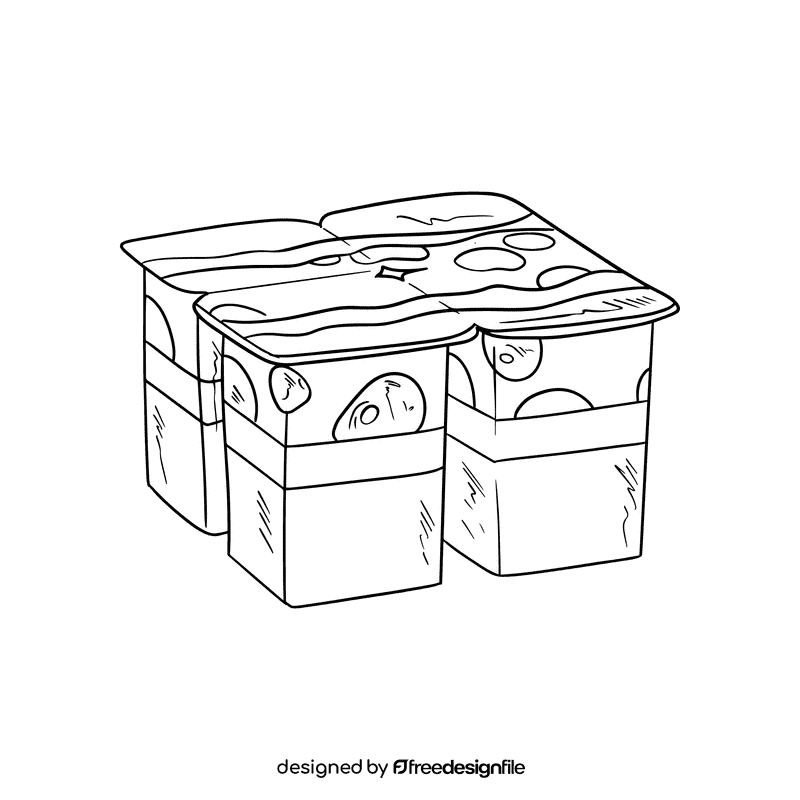 Yogurt black and white clipart