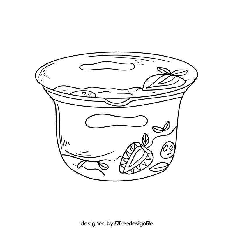 Yogurt black and white clipart