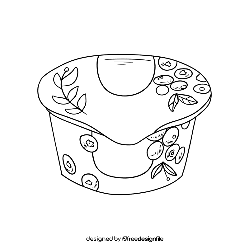 Yogurt black and white clipart