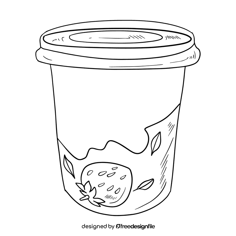Yogurt black and white clipart