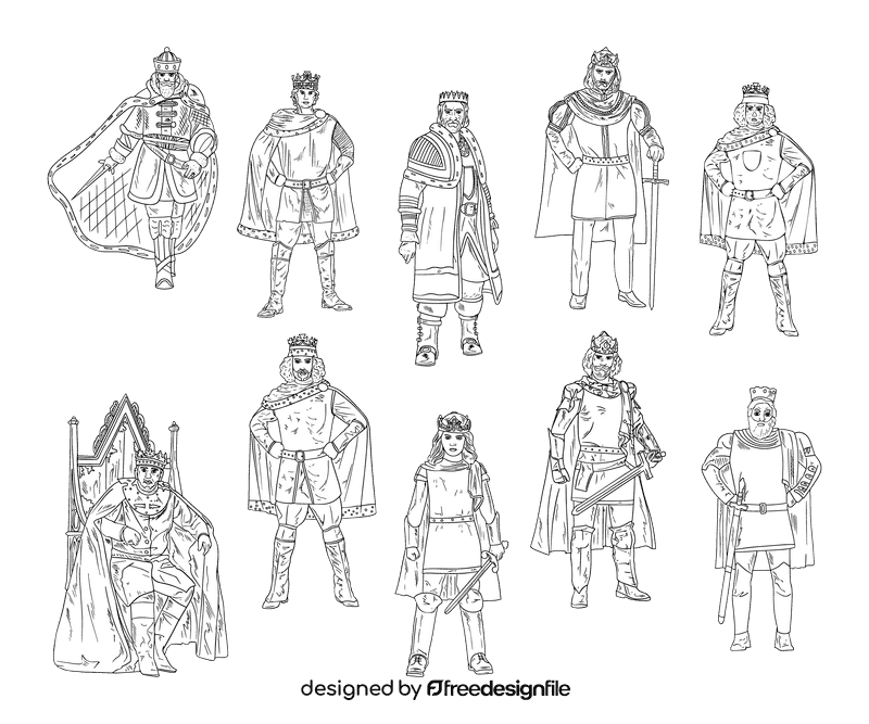 King black and white vector