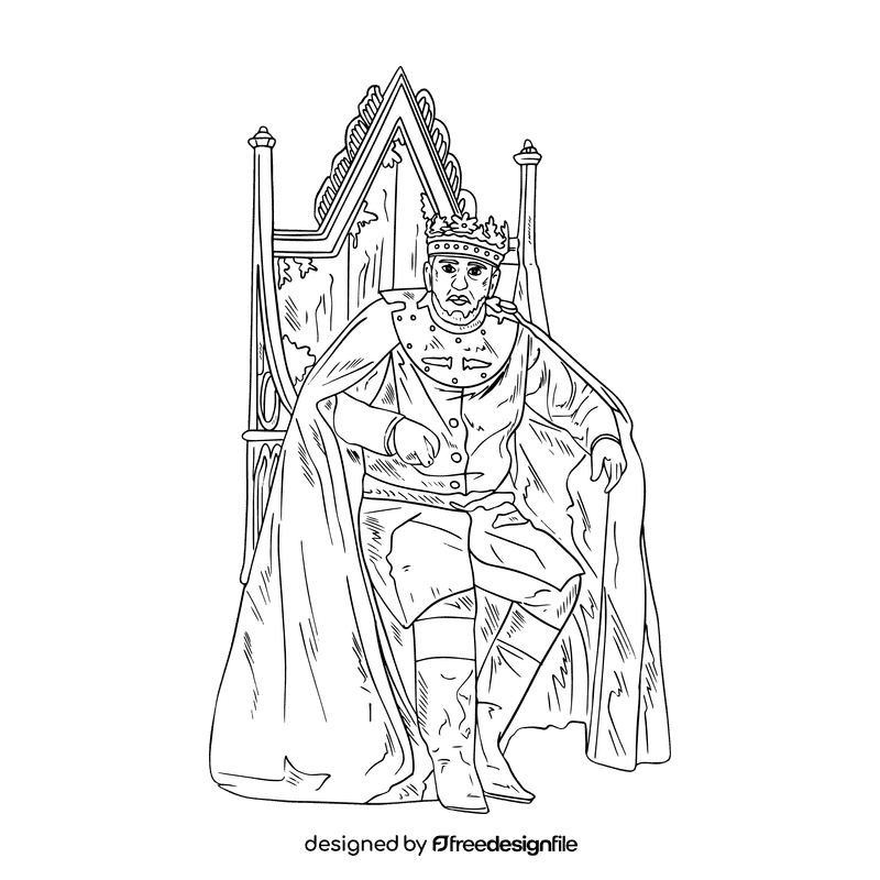 King black and white clipart