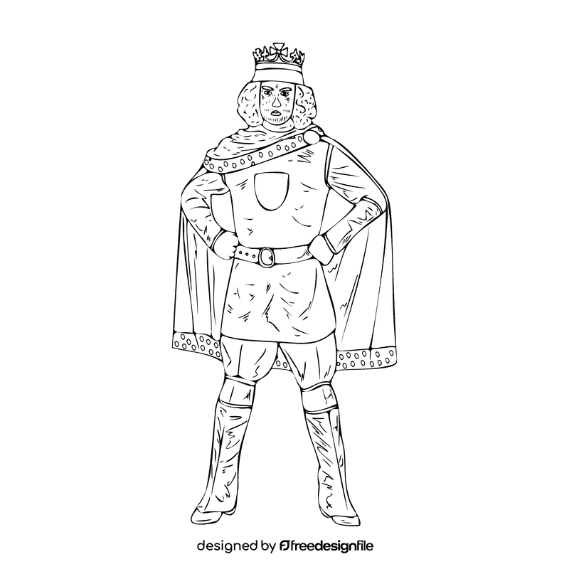 King black and white clipart