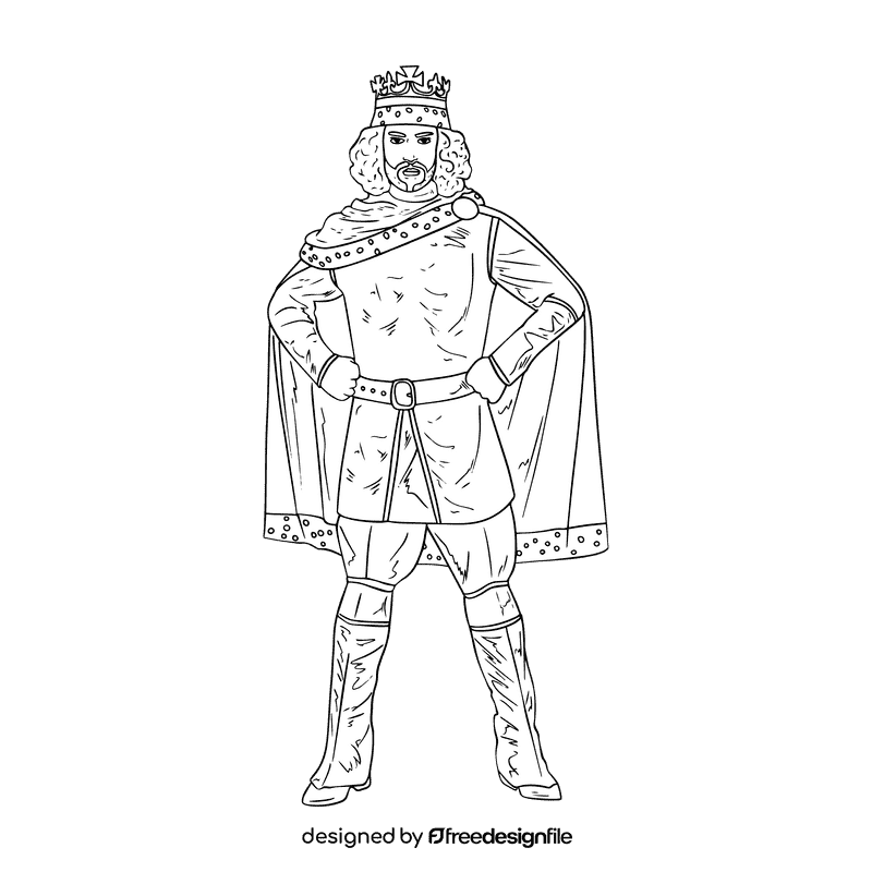 King black and white clipart