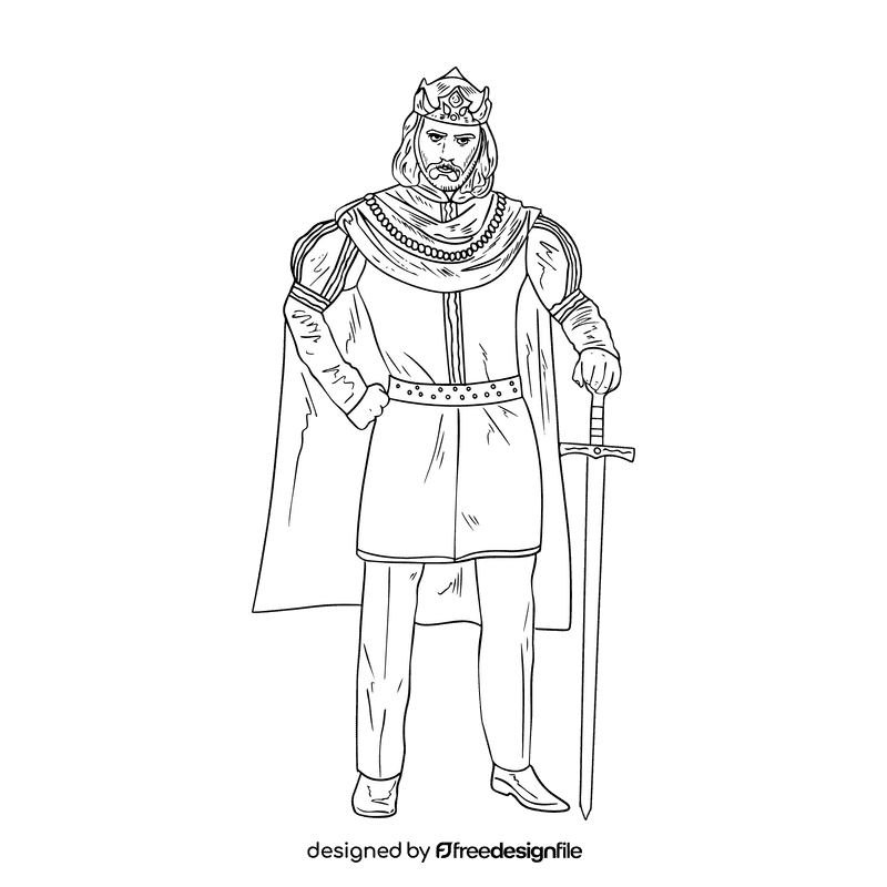 King black and white clipart