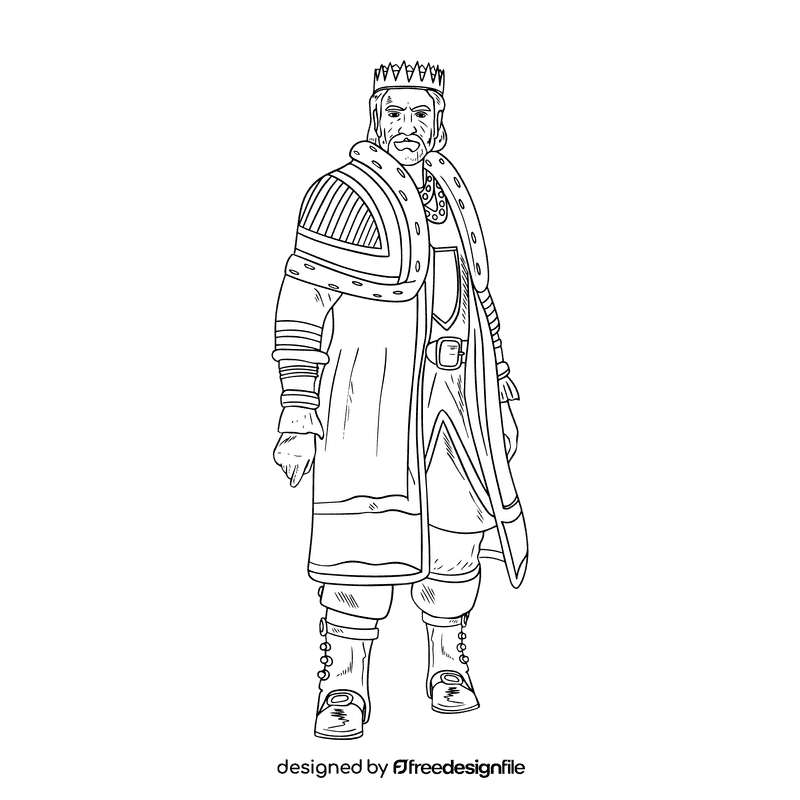 King black and white clipart