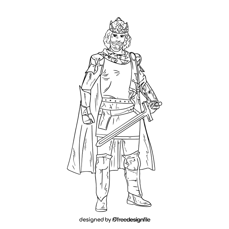 King black and white clipart
