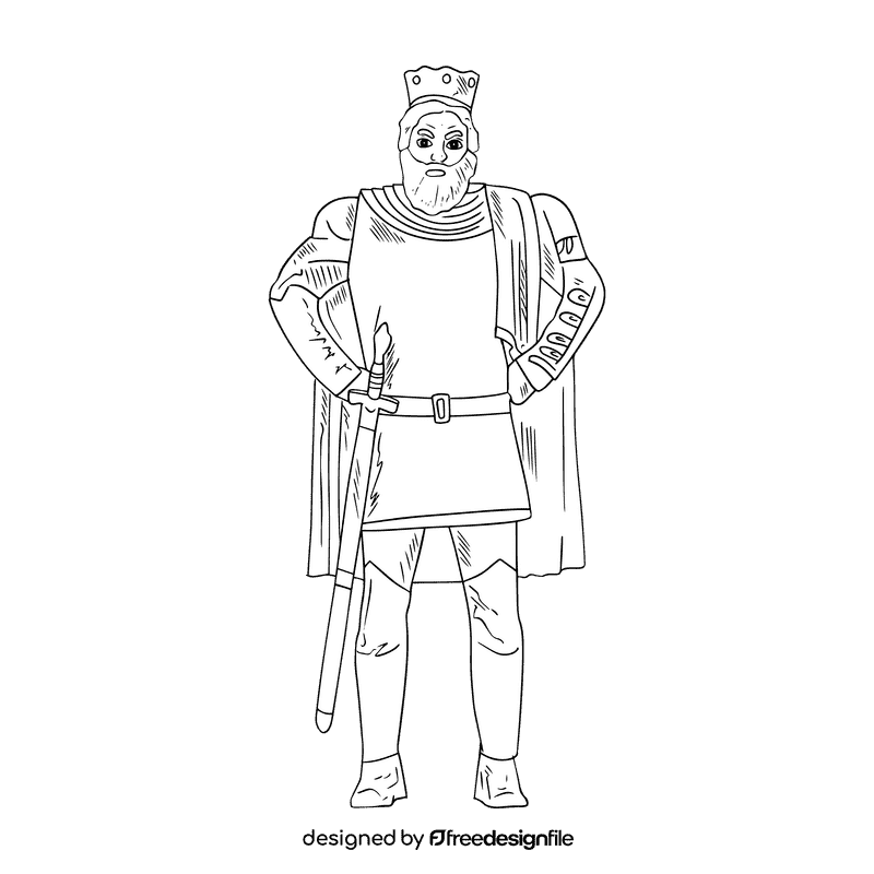 King black and white clipart