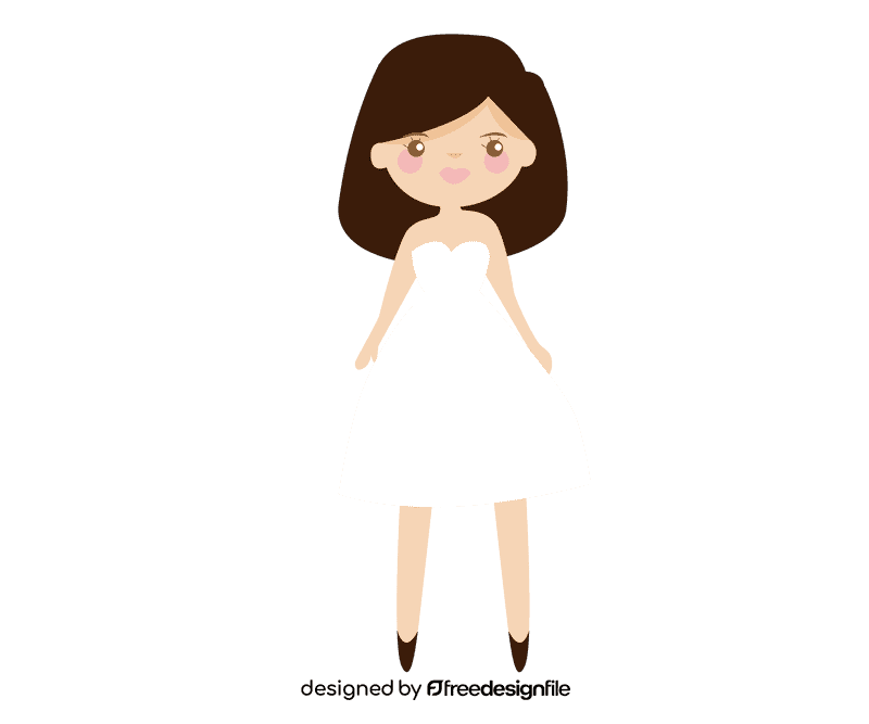 Bride in short dress clipart