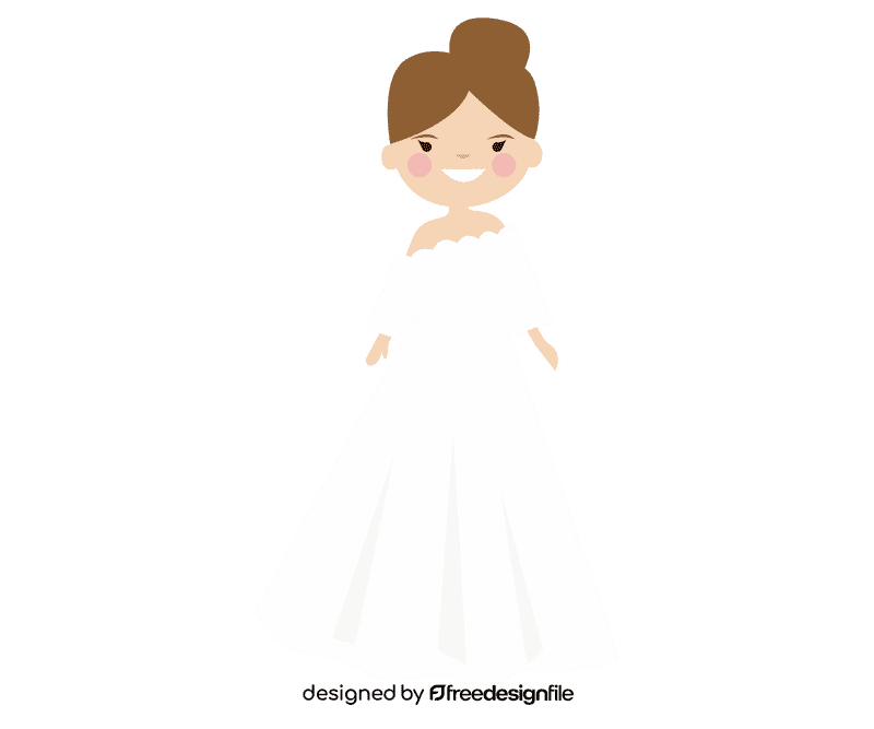 Bride with bun hair clipart
