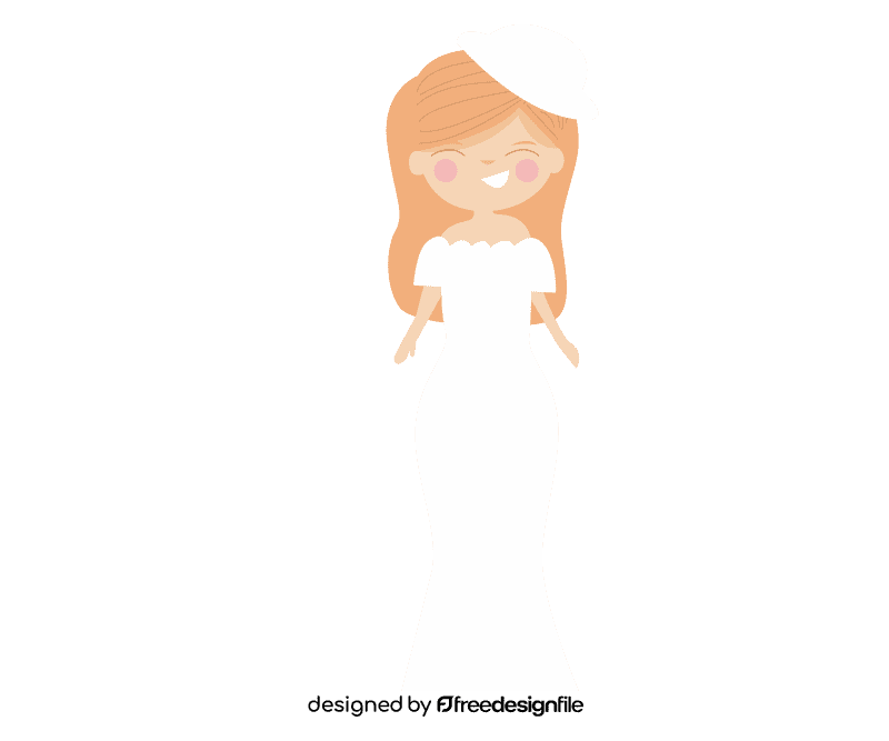 Bride with hat clipart