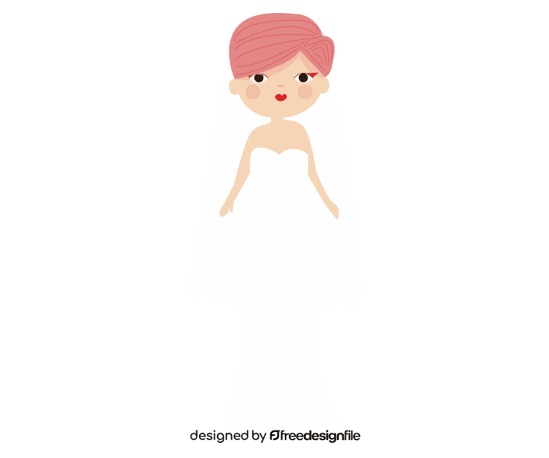 Bride with pink hair clipart