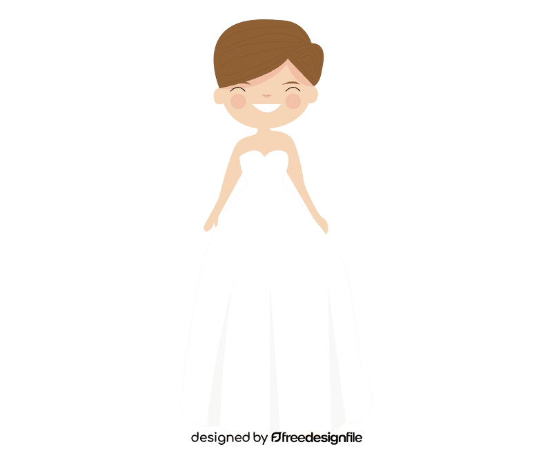 Brown haired bride clipart