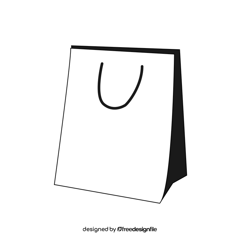 Gift bag drawing black and white clipart