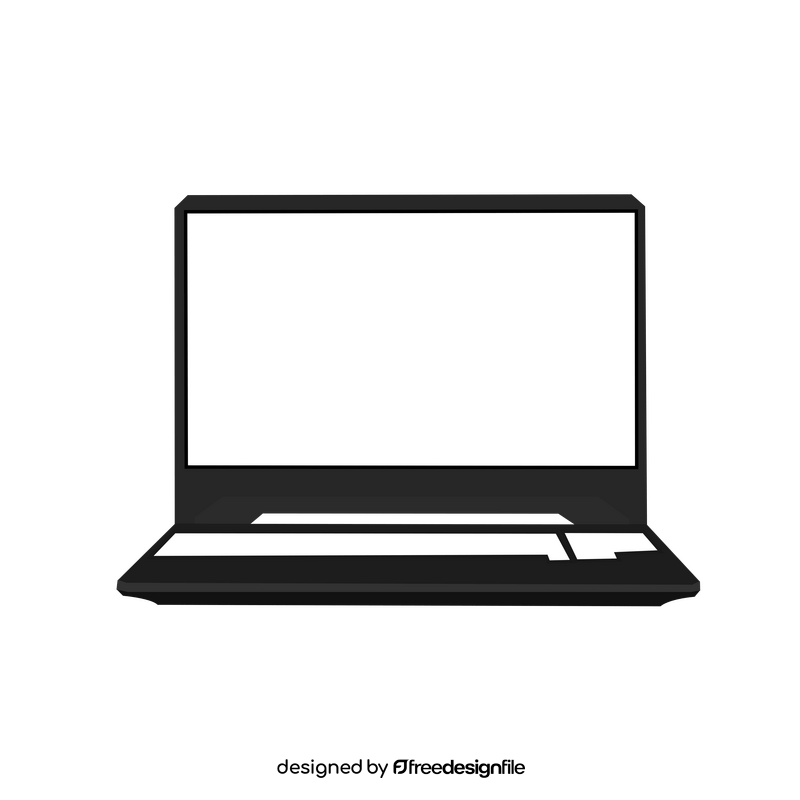 Laptop drawing black and white clipart